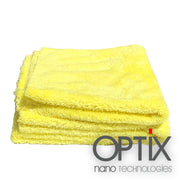 OPTiX Fluffy 350gsm Edgeless Yellow Microfibre Cloths - AutoFX WA Car Care Products